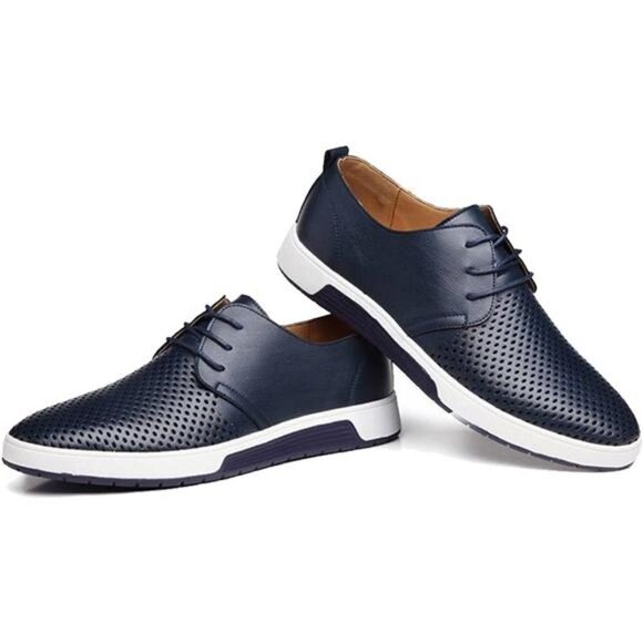 Men\'s Breathable Casual Oxford Shoes - Comfortable Flat Sneakers